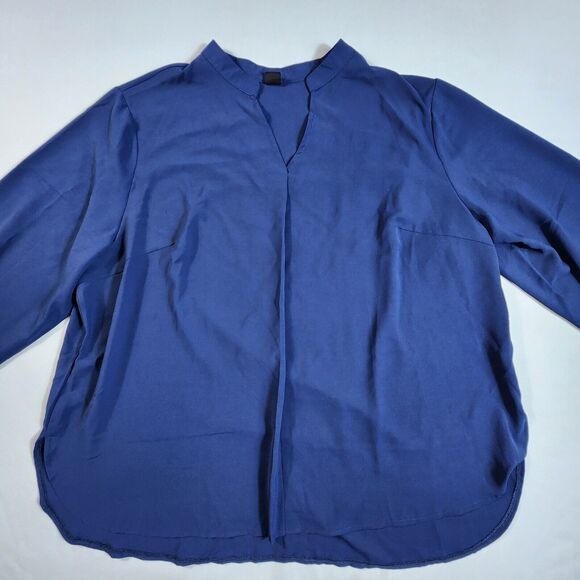 Dressy V Neck Long Sleeve Blouse Loose Fit Lightweight Womens Plus Size 4XL - Picture 2 of 8